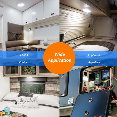 12V RV Interior Light with On/Off Switch 6 Inch Oval LED Ceiling Light 4.5W 3500K Soft White Lighting, Pack of 1