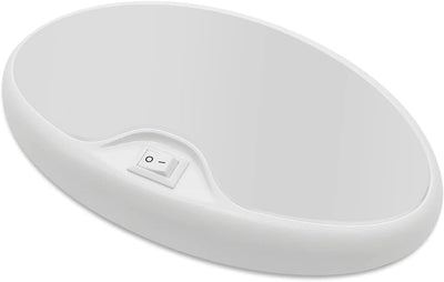 12V RV Interior Light with On/Off Switch 6 Inch Oval LED Ceiling Light 4.5W 3500K Soft White Lighting, Pack of 1