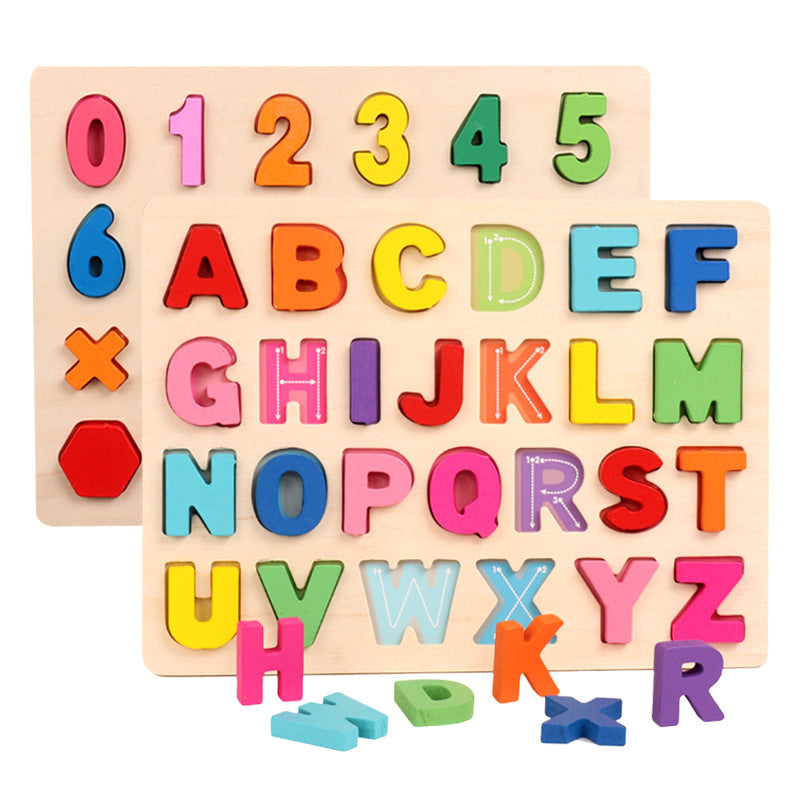Wooden Puzzle Shape Alphabet Learning Puzzle Toy