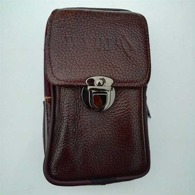 Leather Phone Bag Men's Wear Belt Waist Bag Multifunctional