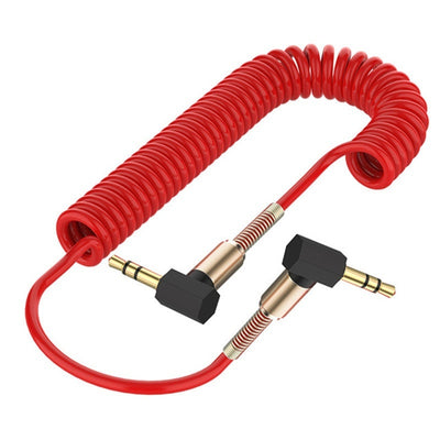 Car AUX Audio Cable Spring Elbow Double Head