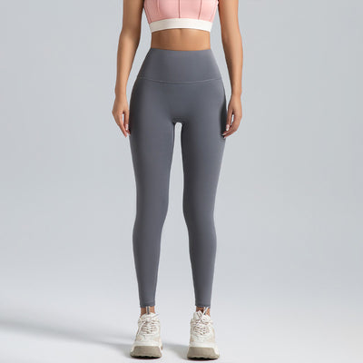 No Awkward Line Peach Butt Yoga Pants High Waist Tummy Control Running Sports Leggings