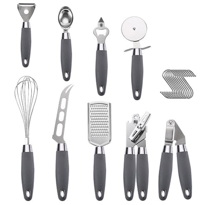 Stainless Steel Kitchen Utensils Set With Rubber Plastic Handle
