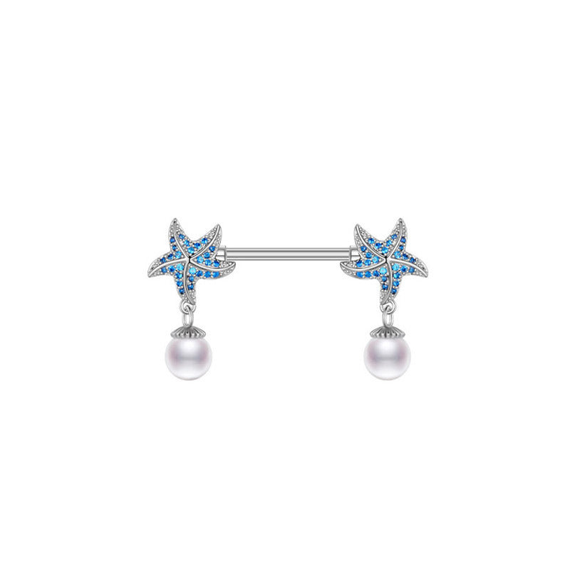 Diamond Nipple Ring Starfish Human Body Piercing Accessories
