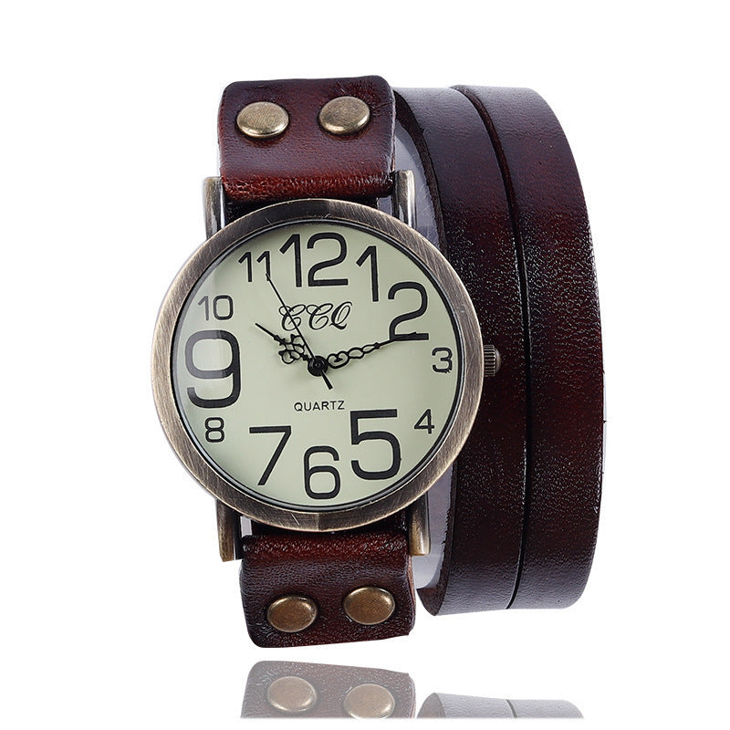 Retro Three-circle Watch Men And Women Casual