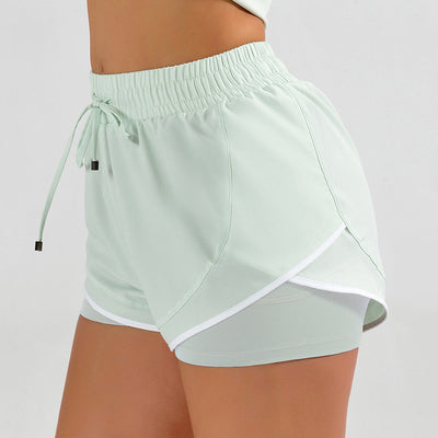 Women's High Waist Tummy Two Piece Sports Shorts