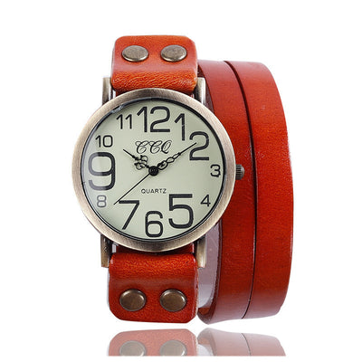 Retro Three-circle Watch Men And Women Casual