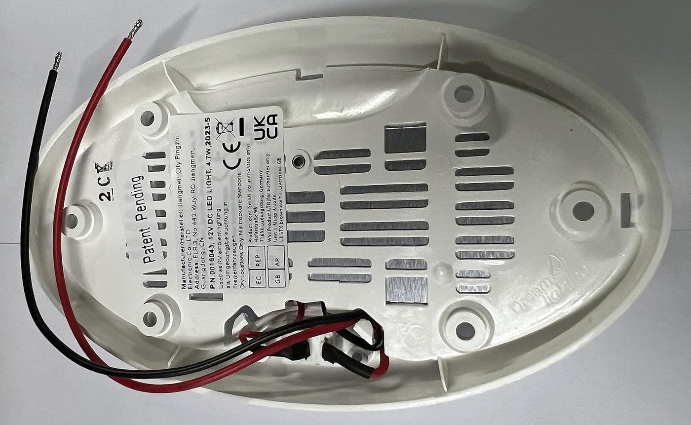 12V RV Interior Light with On/Off Switch 6 Inch Oval LED Ceiling Light 4.5W 3500K Soft White Lighting, Pack of 1