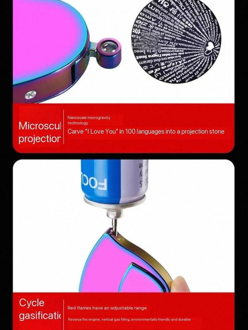 (Limited-Time Activities)Windproof Adjustable Lighter, Gas and Electric Dual-Purpose Love Lighter, Suitable for Birthday Gifts, (Must Add Butane Gas or Charging to Ignite)