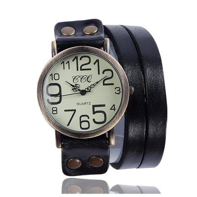 Retro Three-circle Watch Men And Women Casual