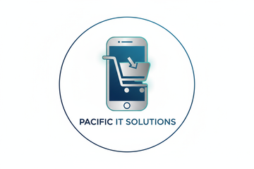 Pacific Store logo with cart inside the Mobile